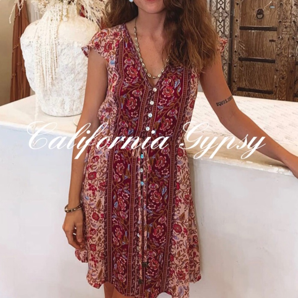 Boho Chic Floral Mini Dress